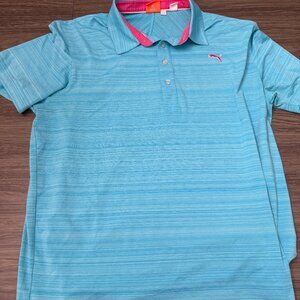 Puma Men's Blue Performance Polo Shirt | Like New | Golf/Athletic